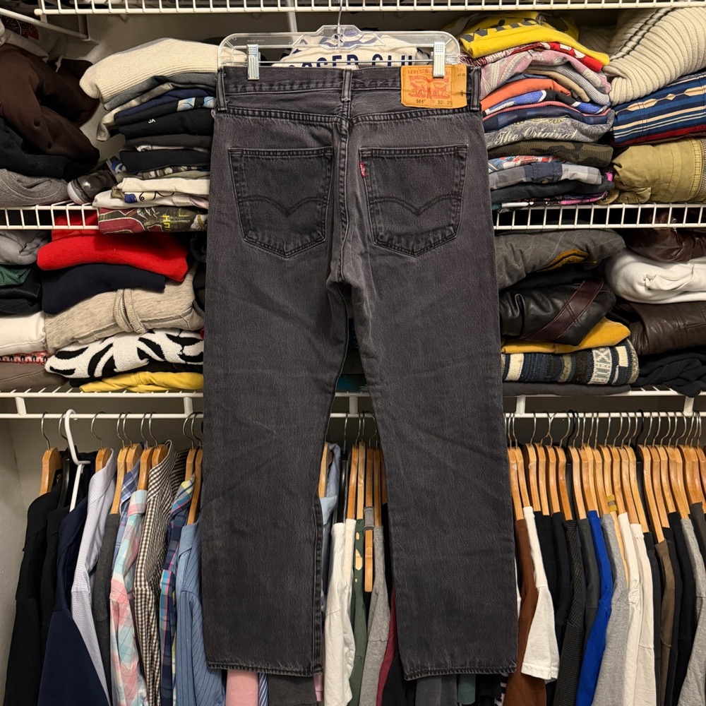 Levi's 501 Black Jeans Mens 32x29 (Fits 30x29) Original Fit Straight Leg Denim